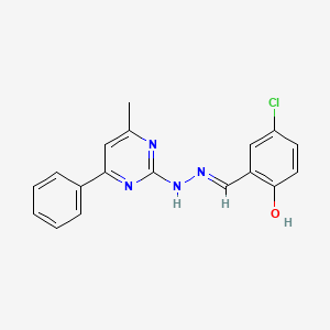 molecular formula C18H15ClN4O B1189100 5-Chloro-2-hydroxybenzaldehyde (4-methyl-6-phenyl-2-pyrimidinyl)hydrazone 