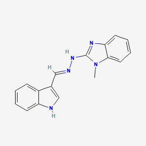 molecular formula C17H15N5 B1189102 1H-indole-3-carbaldehyde (1-methyl-1H-benzimidazol-2-yl)hydrazone 