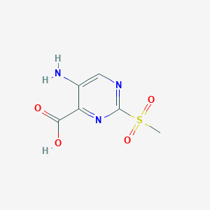 molecular formula C6H7N3O4S B11891021 5-Amino-2-(methylsulfonyl)pyrimidine-4-carboxylic acid CAS No. 1379324-43-2