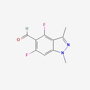 molecular formula C10H8F2N2O B11891073 4,6-Difluoro-1,3-dimethyl-1H-indazole-5-carbaldehyde 