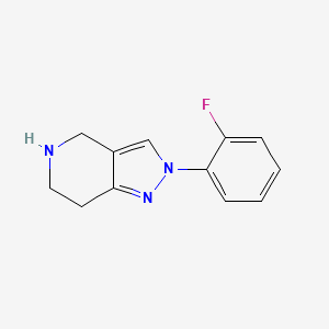 molecular formula C12H12FN3 B11891141 2-(2-Fluorophenyl)-4,5,6,7-tetrahydro-2H-pyrazolo[4,3-c]pyridine 