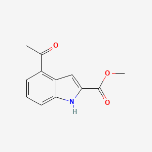 molecular formula C12H11NO3 B11891143 Methyl 4-acetyl-1H-indole-2-carboxylate 