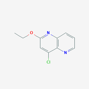 molecular formula C10H9ClN2O B11891321 4-Chloro-2-ethoxy-1,5-naphthyridine 