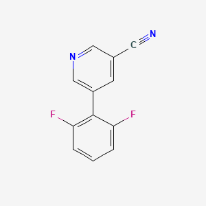 molecular formula C12H6F2N2 B11891395 5-(2,6-Difluorophenyl)nicotinonitrile CAS No. 1346691-82-4