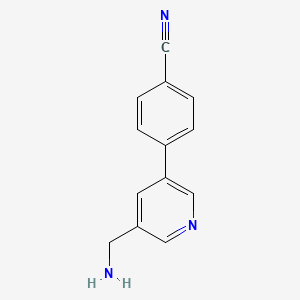 molecular formula C13H11N3 B11891414 4-(5-(Aminomethyl)pyridin-3-yl)benzonitrile CAS No. 1346691-62-0