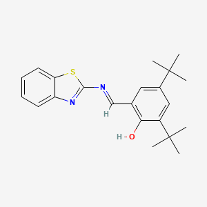 molecular formula C22H26N2OS B1189142 2-[(1,3-Benzothiazol-2-ylimino)methyl]-4,6-ditert-butylphenol 