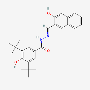 molecular formula C26H30N2O3 B1189145 3,5-ditert-butyl-4-hydroxy-N'-[(3-hydroxy-2-naphthyl)methylene]benzohydrazide 