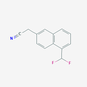 molecular formula C13H9F2N B11891452 1-(Difluoromethyl)naphthalene-6-acetonitrile 