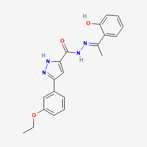 molecular formula C20H20N4O3 B1189152 3-(3-ethoxyphenyl)-N'-[1-(2-hydroxyphenyl)ethylidene]-1H-pyrazole-5-carbohydrazide 