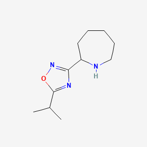 molecular formula C11H19N3O B11891574 3-(Azepan-2-yl)-5-isopropyl-1,2,4-oxadiazole 