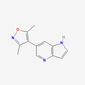 molecular formula C12H11N3O B11891654 3,5-dimethyl-4-(1H-pyrrolo[3,2-b]pyridin-6-yl)isoxazole 