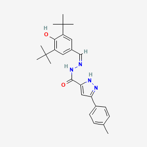 molecular formula C26H32N4O2 B1189169 N'-(3,5-ditert-butyl-4-hydroxybenzylidene)-3-(4-methylphenyl)-1H-pyrazole-5-carbohydrazide 