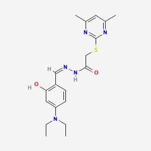 molecular formula C19H25N5O2S B1189170 N'-[4-(diethylamino)-2-hydroxybenzylidene]-2-[(4,6-dimethyl-2-pyrimidinyl)sulfanyl]acetohydrazide 