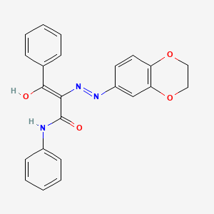 molecular formula C23H19N3O4 B1189176 2-(2,3-dihydro-1,4-benzodioxin-6-ylhydrazono)-3-oxo-N,3-diphenylpropanamide 