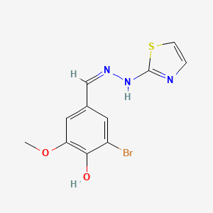 molecular formula C11H10BrN3O2S B1189177 3-Bromo-4-hydroxy-5-methoxybenzaldehyde 1,3-thiazol-2-ylhydrazone 