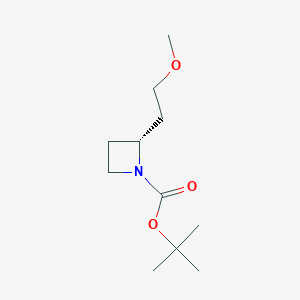 molecular formula C11H21NO3 B11891827 (R)-tert-Butyl 2-(2-methoxyethyl)azetidine-1-carboxylate 