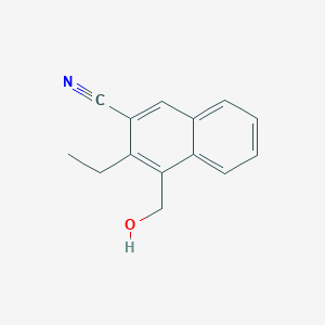 molecular formula C14H13NO B11891835 3-Ethyl-4-(hydroxymethyl)-2-naphthonitrile 