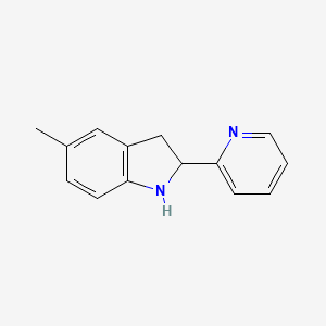 molecular formula C14H14N2 B11891844 5-Methyl-2-(pyridin-2-yl)indoline 