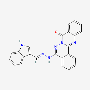 molecular formula C24H16N6O B1189185 1H-indole-3-carbaldehyde (8-oxo-8H-phthalazino[1,2-b]quinazolin-5-yl)hydrazone 