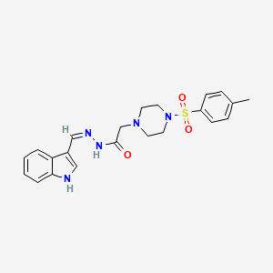 molecular formula C22H25N5O3S B1189186 N'-(1H-indol-3-ylmethylene)-2-{4-[(4-methylphenyl)sulfonyl]-1-piperazinyl}acetohydrazide 