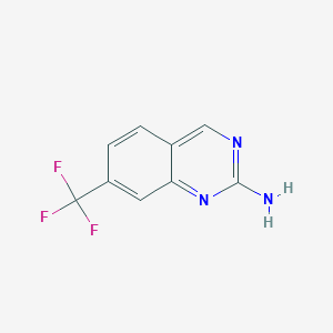 molecular formula C9H6F3N3 B11891860 7-(Trifluoromethyl)quinazolin-2-amine 