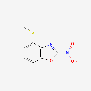 molecular formula C8H6N2O3S B11891872 4-(Methylthio)-2-nitrobenzo[d]oxazole 