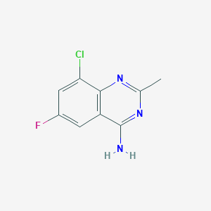 molecular formula C9H7ClFN3 B11891882 8-Chloro-6-fluoro-2-methylquinazolin-4-amine 