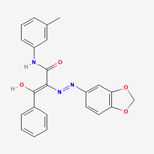 molecular formula C23H19N3O4 B1189190 2-(1,3-benzodioxol-5-ylhydrazono)-N-(3-methylphenyl)-3-oxo-3-phenylpropanamide 