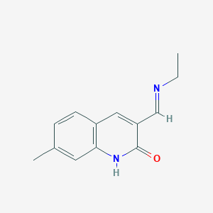 3-[(Ethylimino)methyl]-7-methyl-2(1H)-quinolinone