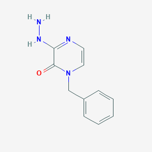 molecular formula C11H12N4O B11891958 1-Benzyl-3-hydrazinylpyrazin-2(1H)-one 