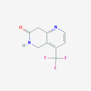 molecular formula C9H7F3N2O B11892017 4-(Trifluoromethyl)-5,6-dihydro-1,6-naphthyridin-7(8H)-one 