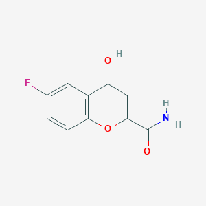 molecular formula C10H10FNO3 B11892080 6-Fluoro-4-hydroxychroman-2-carboxamide 