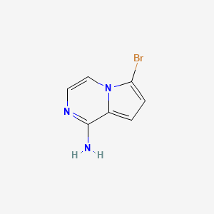 molecular formula C7H6BrN3 B11892088 6-Bromopyrrolo[1,2-a]pyrazin-1-amine 