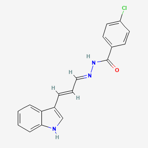 molecular formula C18H14ClN3O B1189216 4-chloro-N'-[(1E,2E)-3-(1H-indol-3-yl)prop-2-enylidene]benzohydrazide 