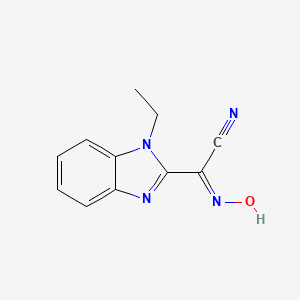 molecular formula C11H10N4O B1189217 (1-ethyl-1H-benzimidazol-2-yl)(hydroxyimino)acetonitrile 