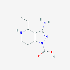 molecular formula C9H14N4O2 B11892191 3-Amino-4-ethyl-4,5,6,7-tetrahydro-1H-pyrazolo[4,3-c]pyridine-1-carboxylic acid 