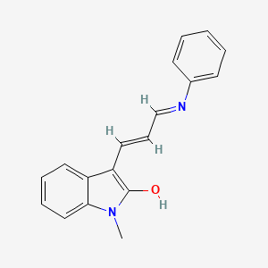 molecular formula C18H16N2O B1189220 3-(3-anilino-2-propenylidene)-1-methyl-1,3-dihydro-2H-indol-2-one 