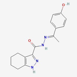 molecular formula C16H18N4O2 B1189222 N'-[1-(4-hydroxyphenyl)ethylidene]-4,5,6,7-tetrahydro-1H-indazole-3-carbohydrazide 