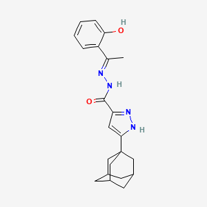 molecular formula C22H26N4O2 B1189224 3-(1-adamantyl)-N'-[1-(2-hydroxyphenyl)ethylidene]-1H-pyrazole-5-carbohydrazide 