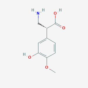 molecular formula C10H13NO4 B11892295 (2R)-3-amino-2-(3-hydroxy-4-methoxyphenyl)propanoic acid 