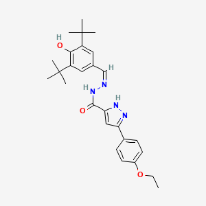 molecular formula C27H34N4O3 B1189231 N'-(3,5-ditert-butyl-4-hydroxybenzylidene)-3-(4-ethoxyphenyl)-1H-pyrazole-5-carbohydrazide 