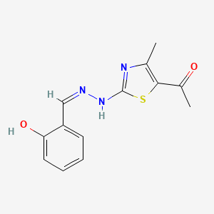 molecular formula C13H13N3O2S B1189236 2-Hydroxybenzaldehyde (5-acetyl-4-methyl-1,3-thiazol-2-yl)hydrazone 