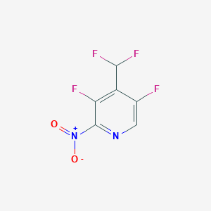 molecular formula C6H2F4N2O2 B11892389 4-(Difluoromethyl)-3,5-difluoro-2-nitropyridine 