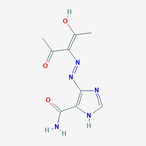 molecular formula C9H11N5O3 B1189250 5-[2-(1-acetyl-2-oxopropylidene)hydrazino]-1H-imidazole-4-carboxamide 