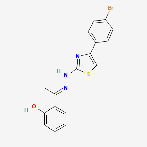 molecular formula C17H14BrN3OS B1189254 1-(2-Hydroxyphenyl)ethanone [4-(4-bromophenyl)-1,3-thiazol-2-yl]hydrazone 