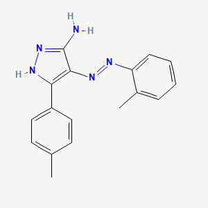 molecular formula C17H17N5 B1189258 3-(4-methylphenyl)-4-[(2-methylphenyl)diazenyl]-1H-pyrazol-5-ylamine 