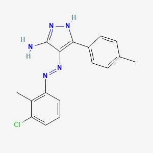 4-[(3-chloro-2-methylphenyl)diazenyl]-3-(4-methylphenyl)-1H-pyrazol-5-ylamine