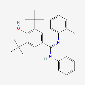 molecular formula C28H34N2O B1189262 3,5-ditert-butyl-4-hydroxy-N'-(2-methylphenyl)-N-phenylbenzenecarboximidamide 