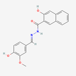 molecular formula C19H16N2O4 B1189264 3-hydroxy-N'-(4-hydroxy-3-methoxybenzylidene)-2-naphthohydrazide 