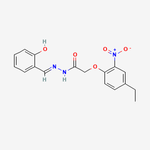 molecular formula C17H17N3O5 B1189265 2-{4-ethyl-2-nitrophenoxy}-N'-(2-hydroxybenzylidene)acetohydrazide 